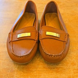Calvin Klein womens size 8 camel leather loafers